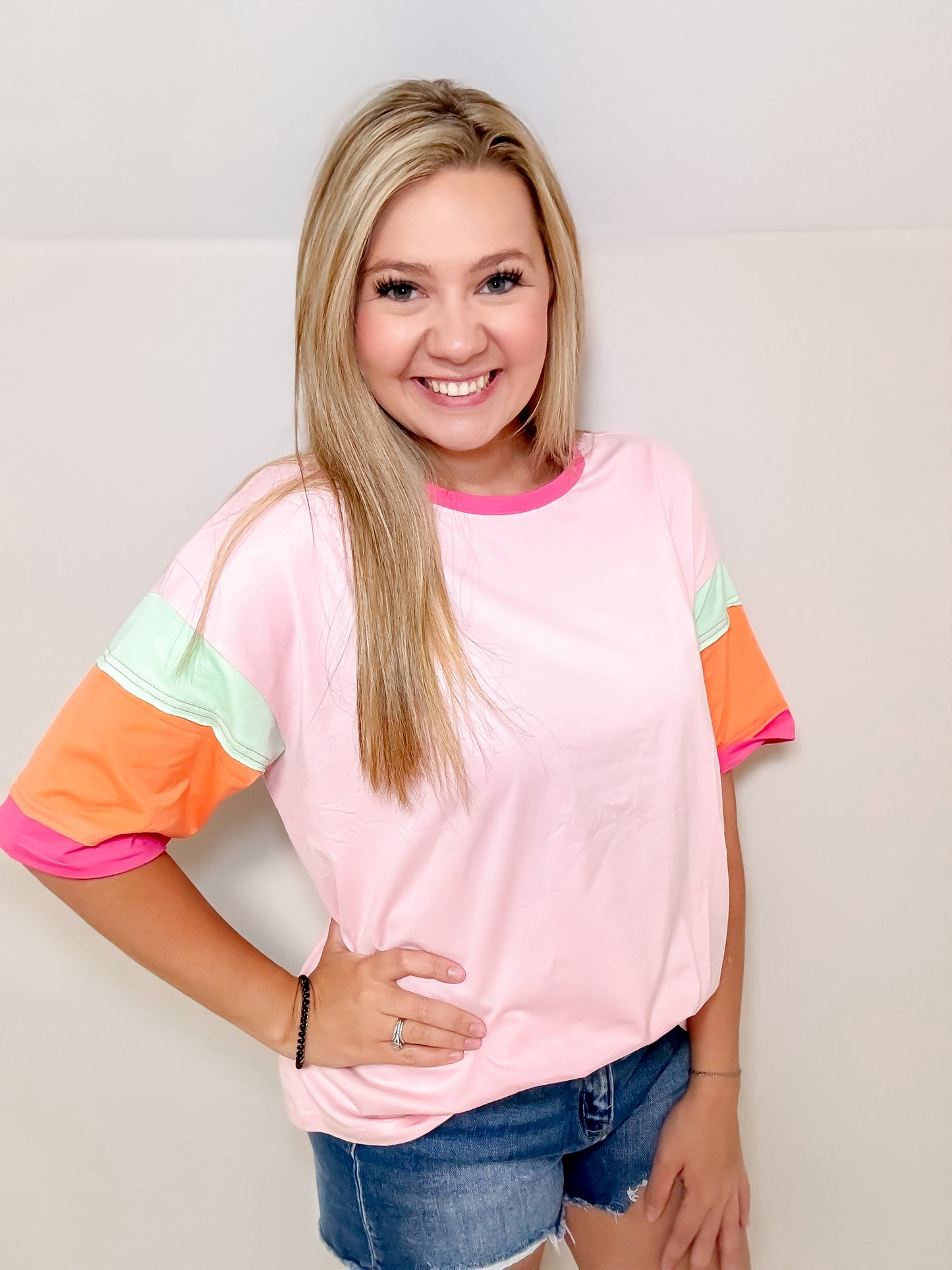 Tropical Color Block Top