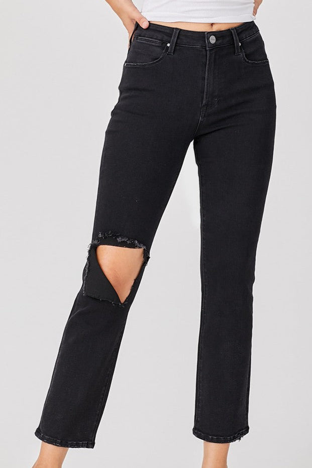 RISEN JEANS - Back in Black High Rise Crop