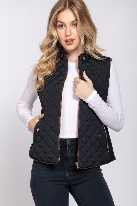 Quilted Vest (Black)