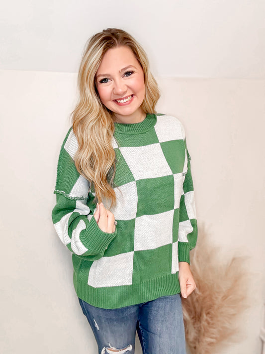 Evergreen Checkered Sweater