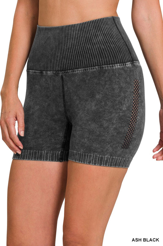 On The Go Biker Shorts in Ash Black