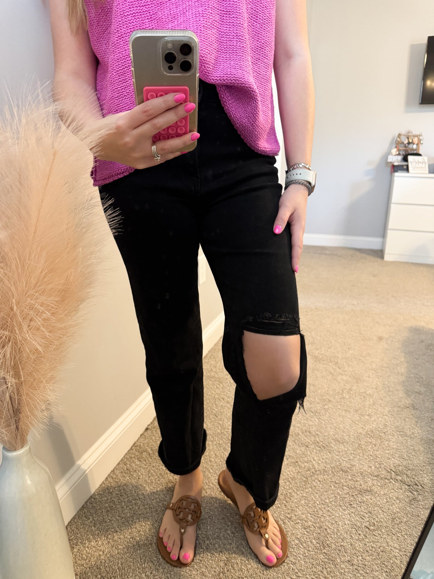 RISEN JEANS - Back in Black High Rise Crop