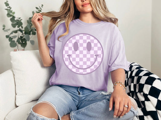 Checkered Smiley Tee