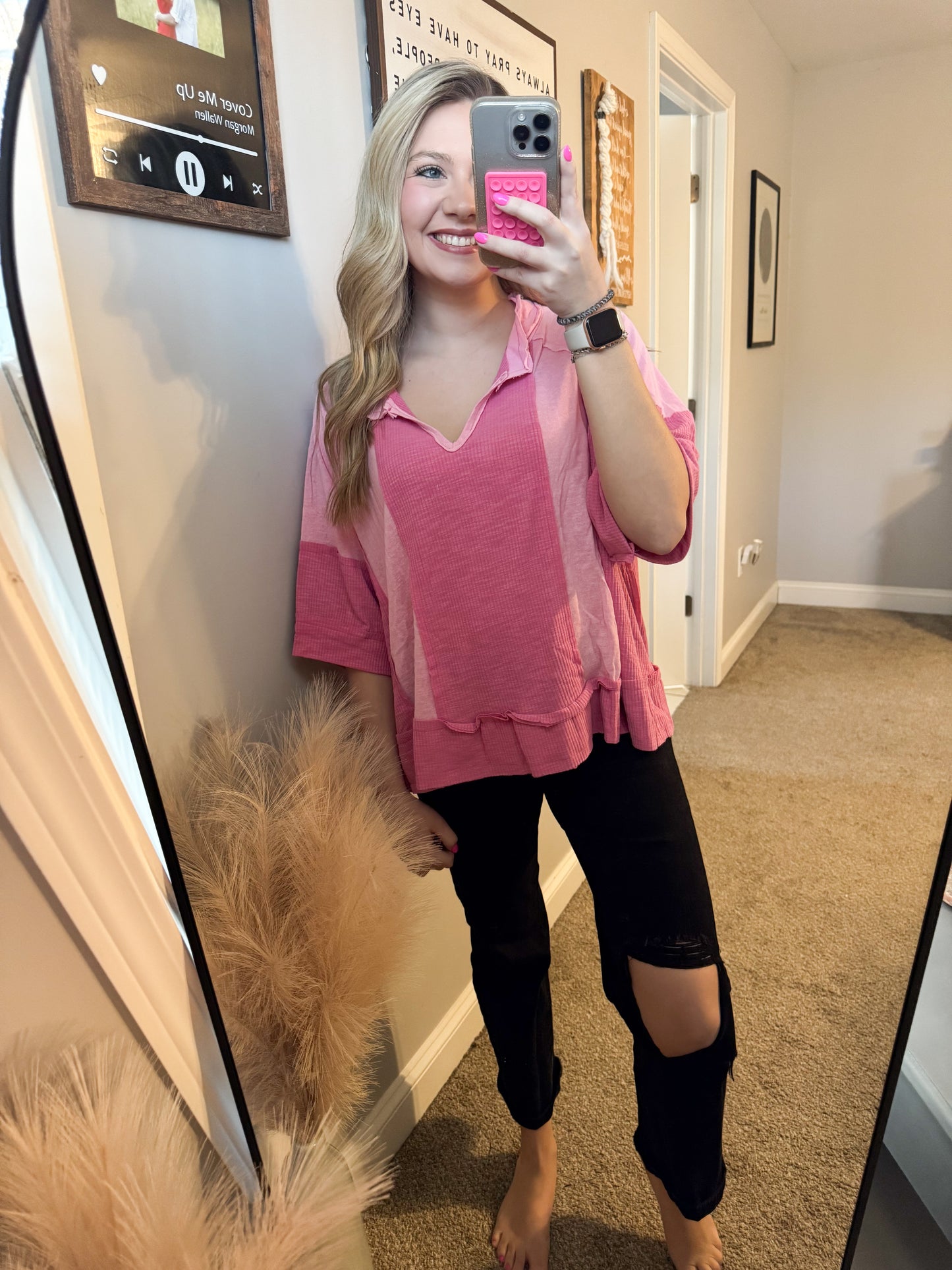 Bubblegum Color Block Top (POL)