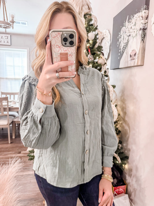 The Dusty Sage Button Up