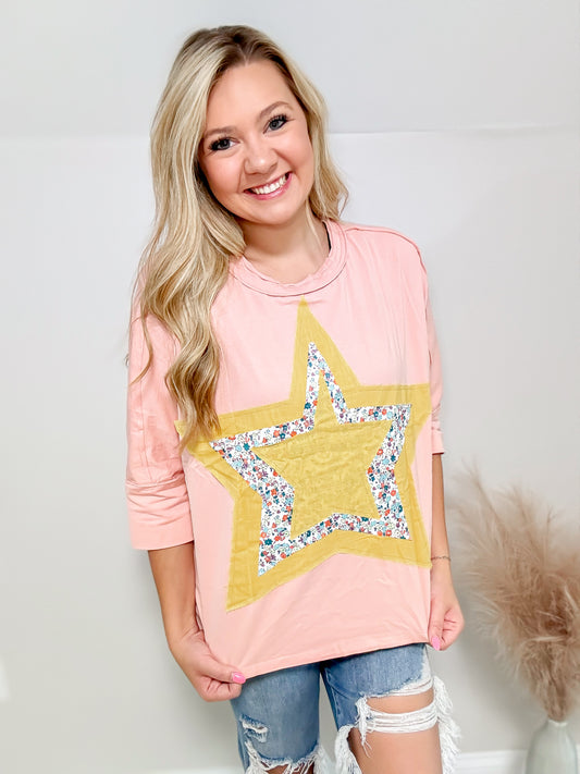 Stargazing Patchwork Top 3/4 Sleeve
