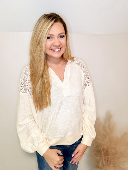 Indie Cream Lace Pullover