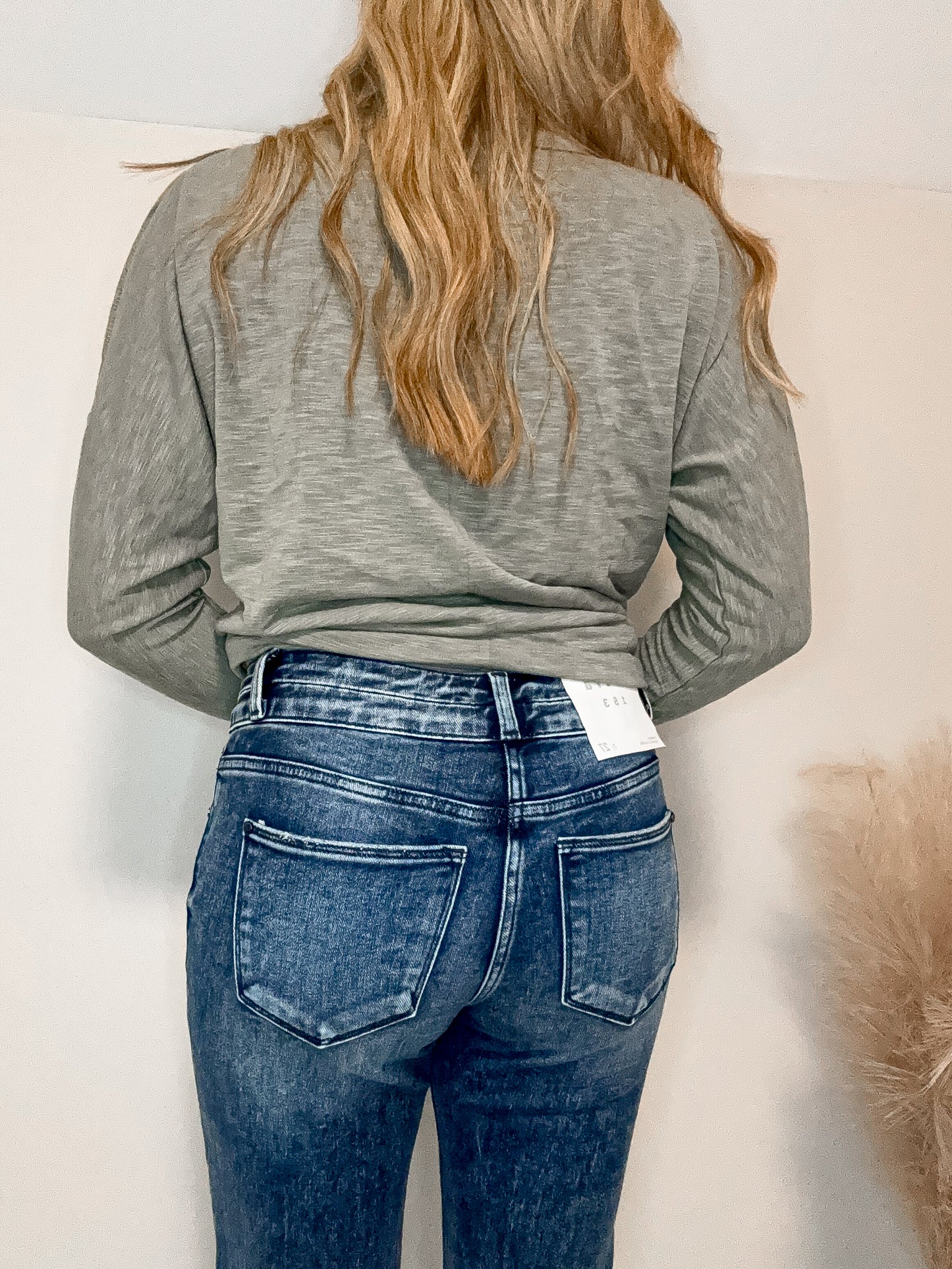 Washed Denim Bootcut Jeans (High Rise)