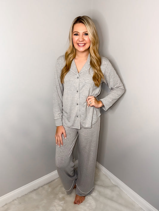 Lounge All Day PJ Set in Heather Grey
