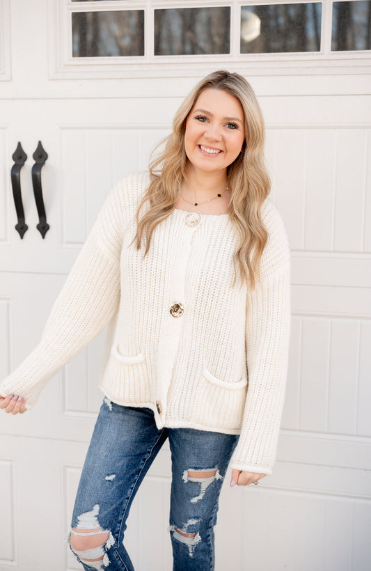 Sweet as you Cream Sweater Cardigan