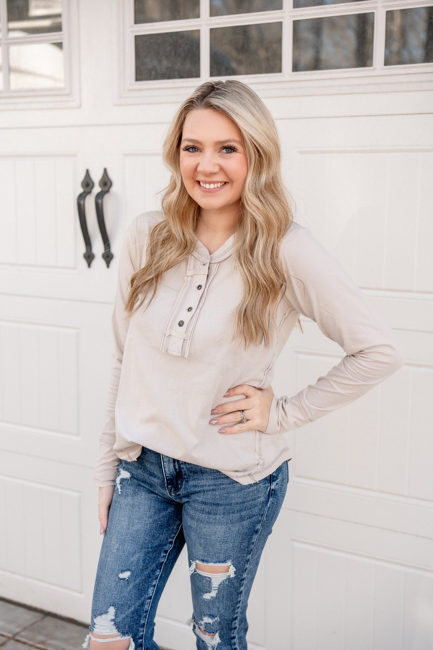 Sophia Button Closure Long Sleeve