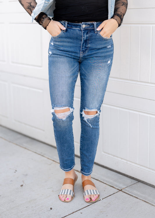 RISEN JEANS - High Rise Skinny (Medium Wash)